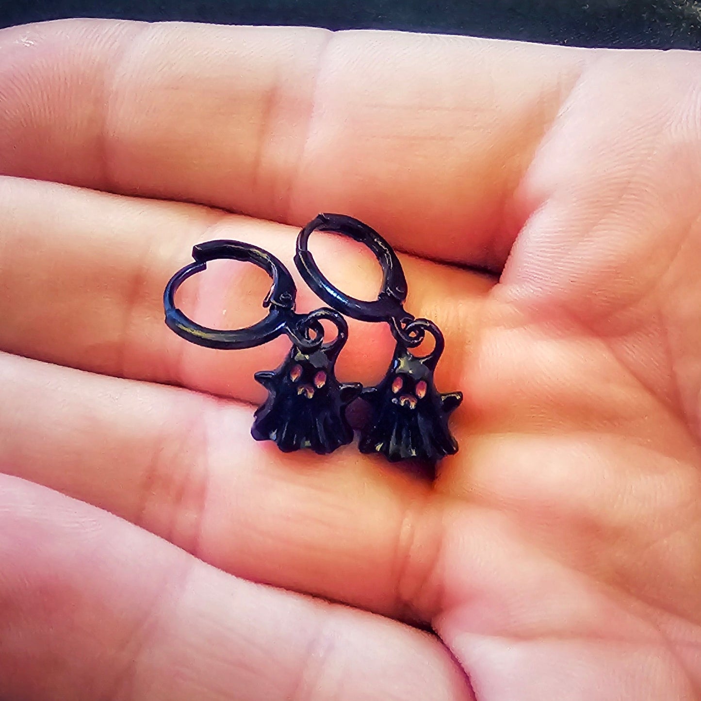 Little Black Ghost Hinged Earring - Pretty Savage Jewellery