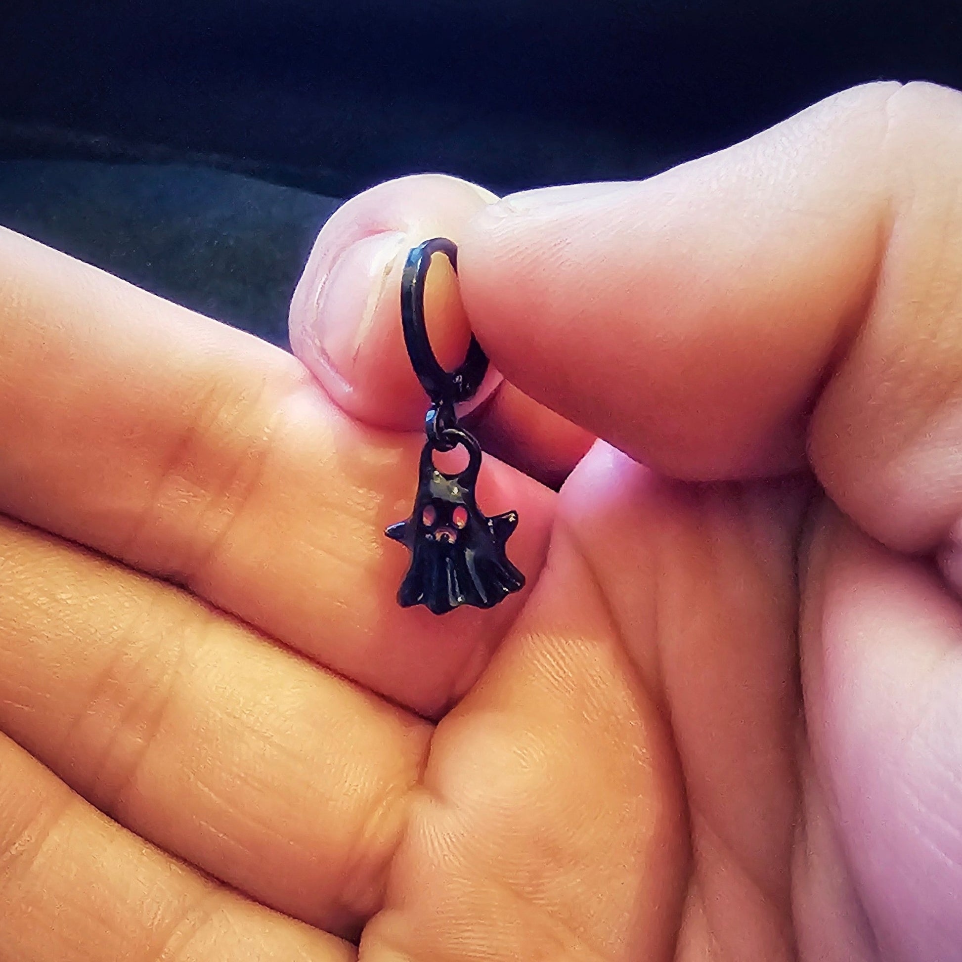 Little Black Ghost Hinged Earring - Pretty Savage Jewellery