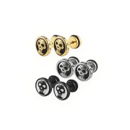 Memento Mori Skull Ear Studs - Pretty Savage Jewellery