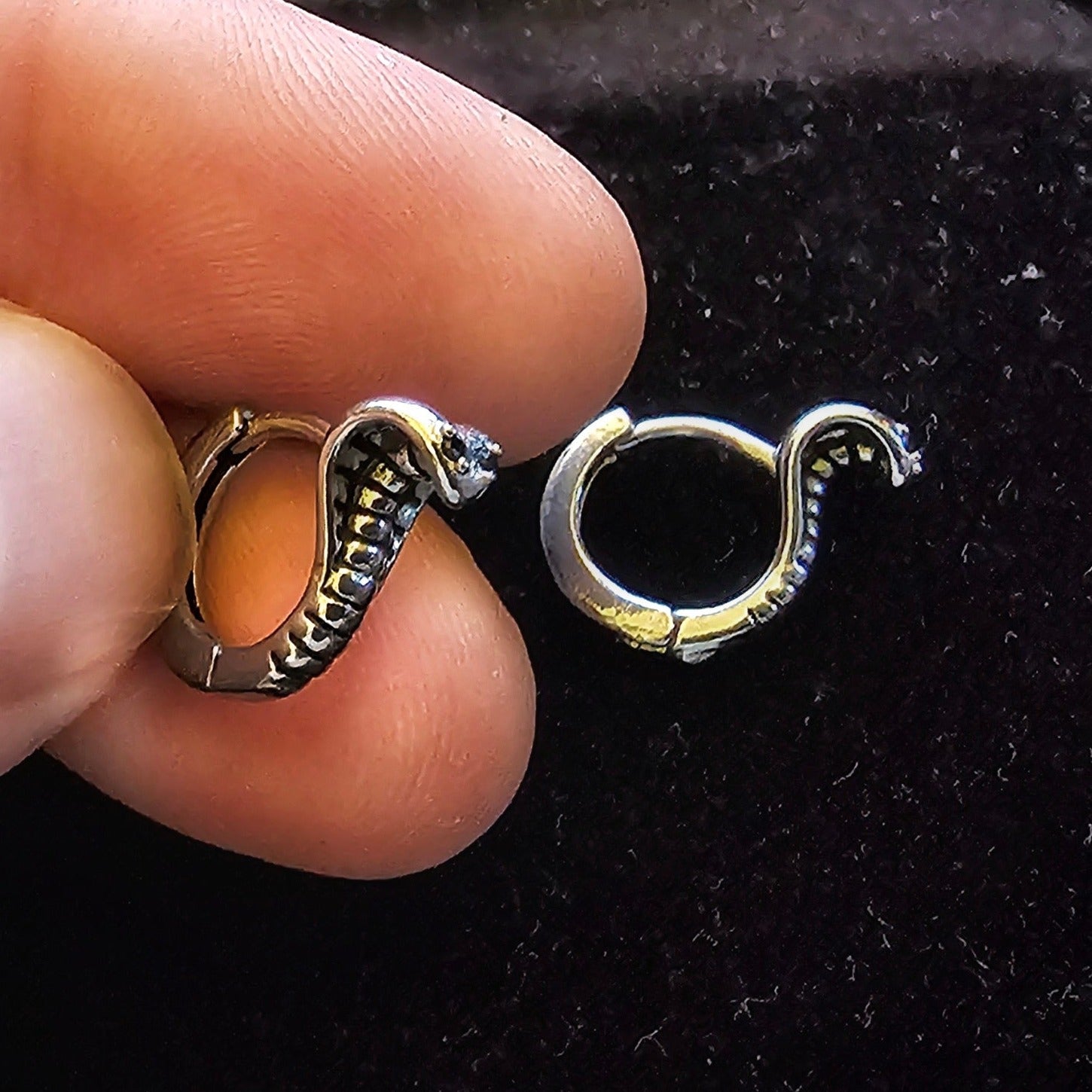 Snake Stainless Steel Hinged Cobra Earrings - Pretty Savage Jewellery