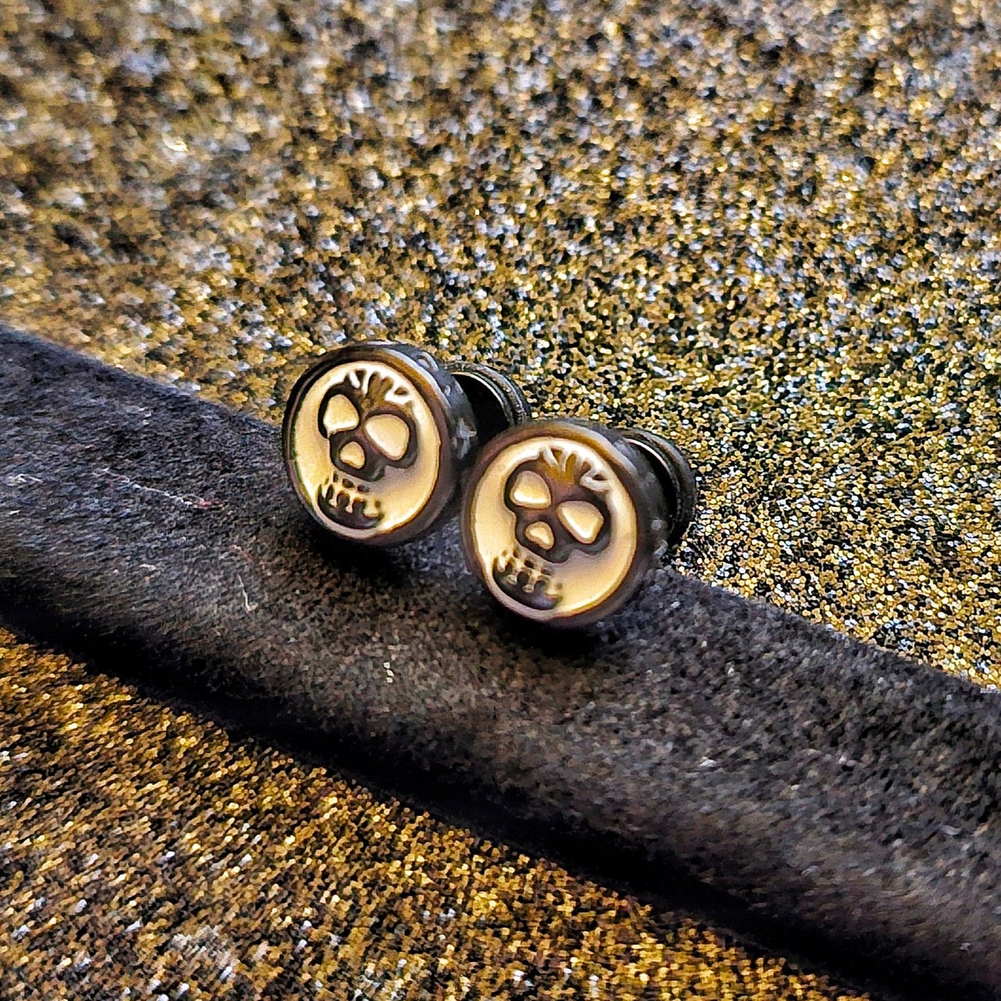 Memento Mori Skull Ear Studs - Pretty Savage Jewellery