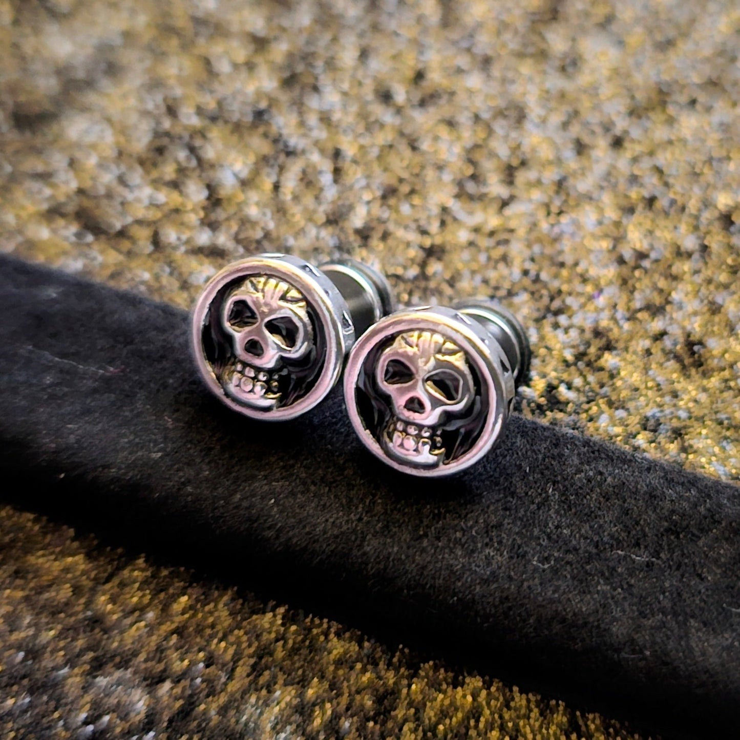 Memento Mori Skull Ear Studs - Pretty Savage Jewellery