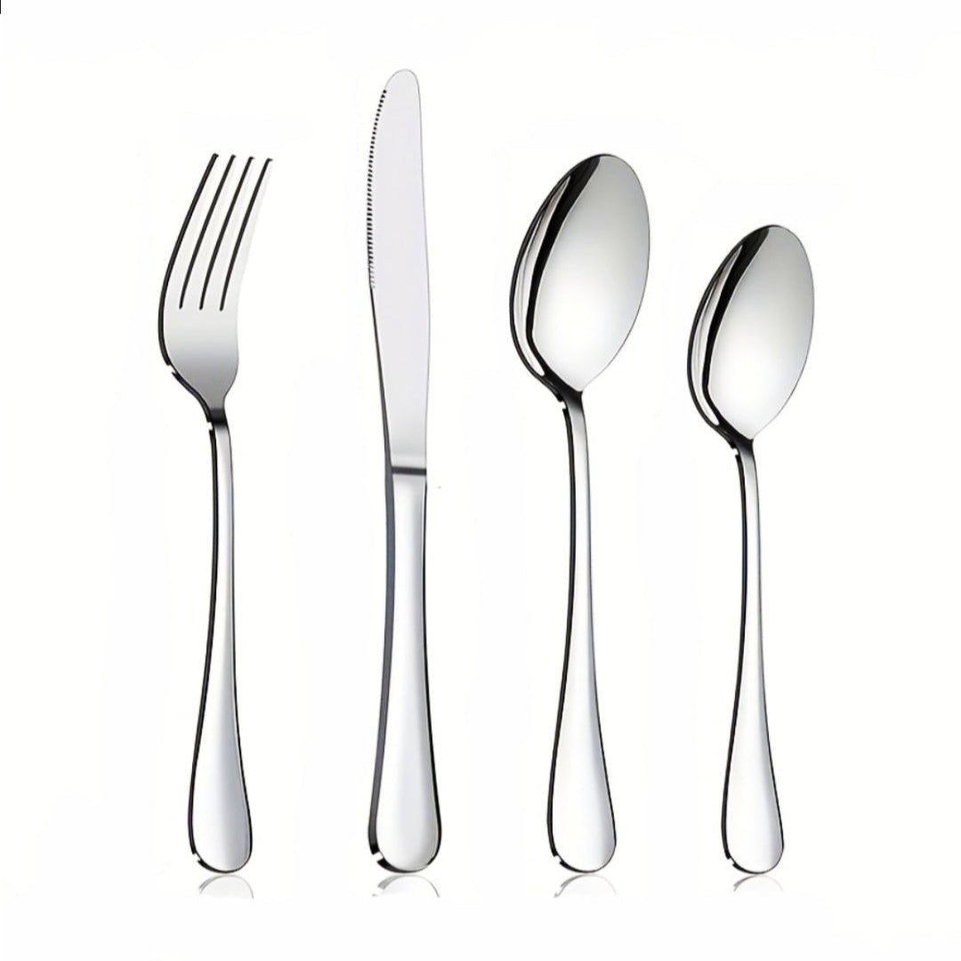 Silver 4pc Blank Stainless Steel Cutlery Set