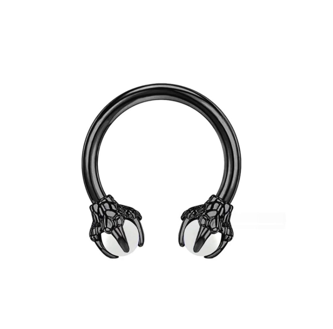 Dragon Claw Black Horseshoe Septum Rings