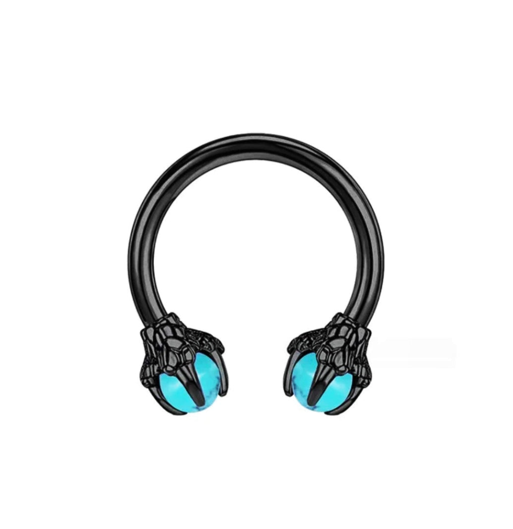 Dragon Claw Black Horseshoe Septum Rings