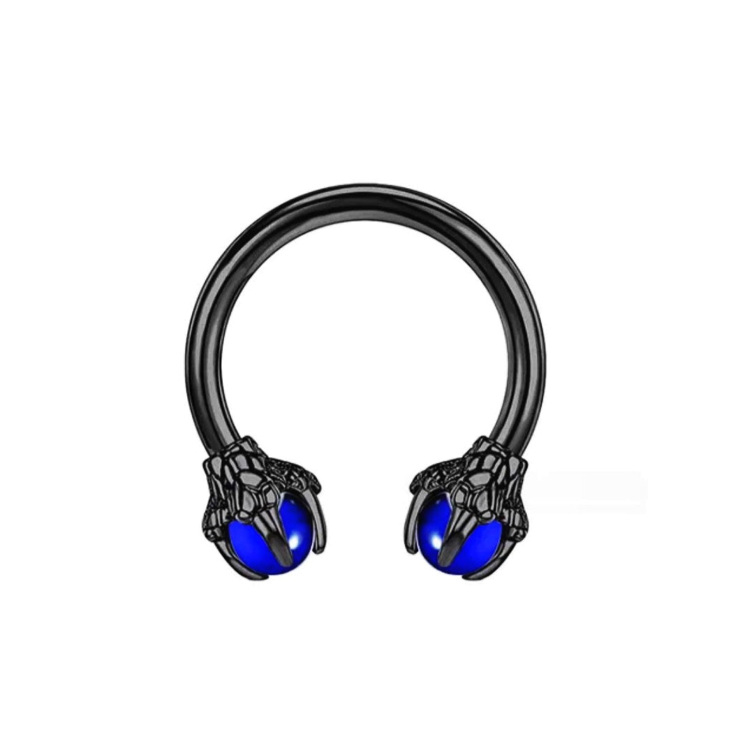 Dragon Claw Black Horseshoe Septum Rings