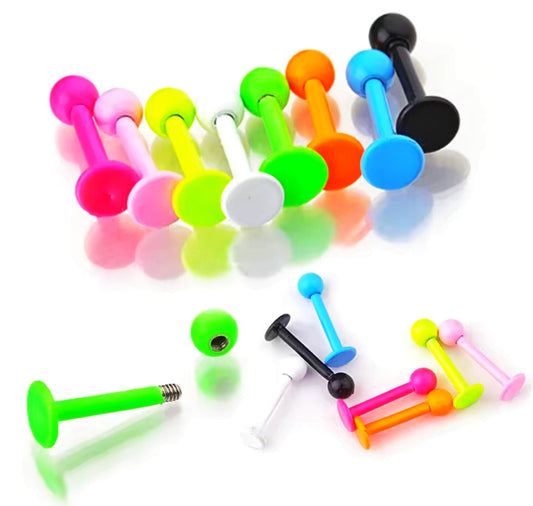 Neon Colour Labret Studs 16G