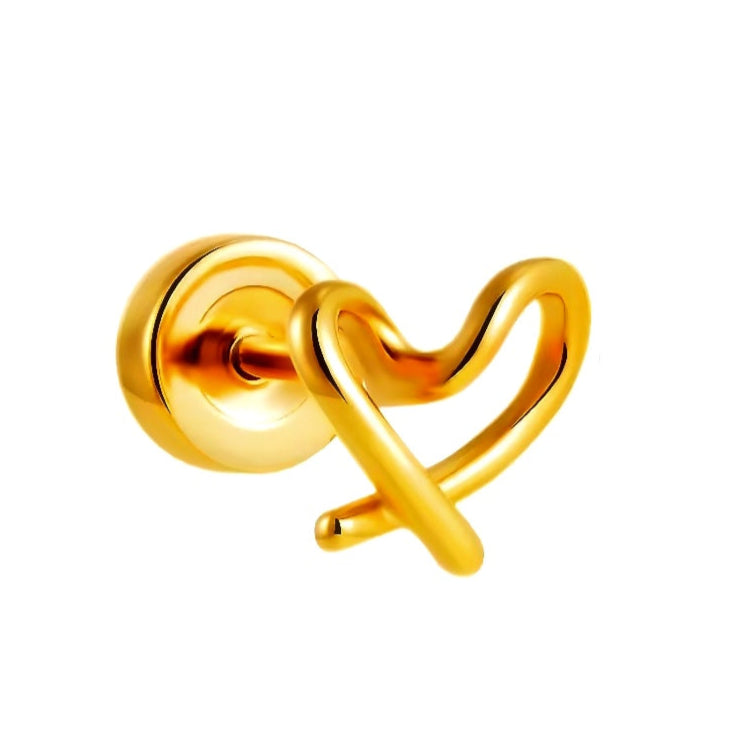 Heart Flat Back Stud Earring 16G
