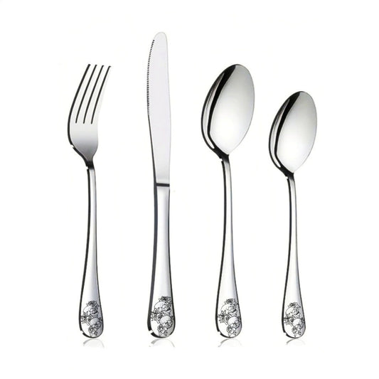 Skulls & Roses 4Pc Cutlery Set