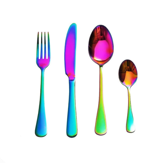 Rainbow 4pc Blank Stainless Steel Cutlery Set