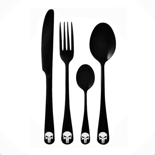 Skull 3 Design 4pc Stainless Steel Cutlery Set