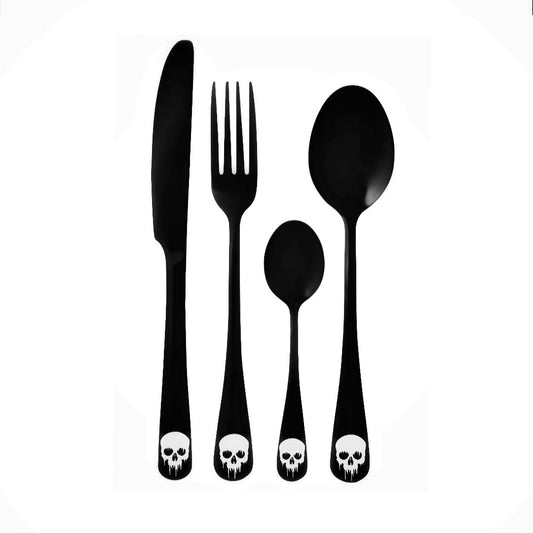 Skull Design 4pc Stainless Steel Cutlery Set