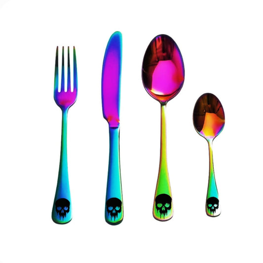 Skull Design 4pc Stainless Steel Cutlery Set