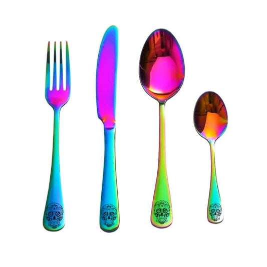 Candy Skull Stainless Steel 4pc Cutlery Set