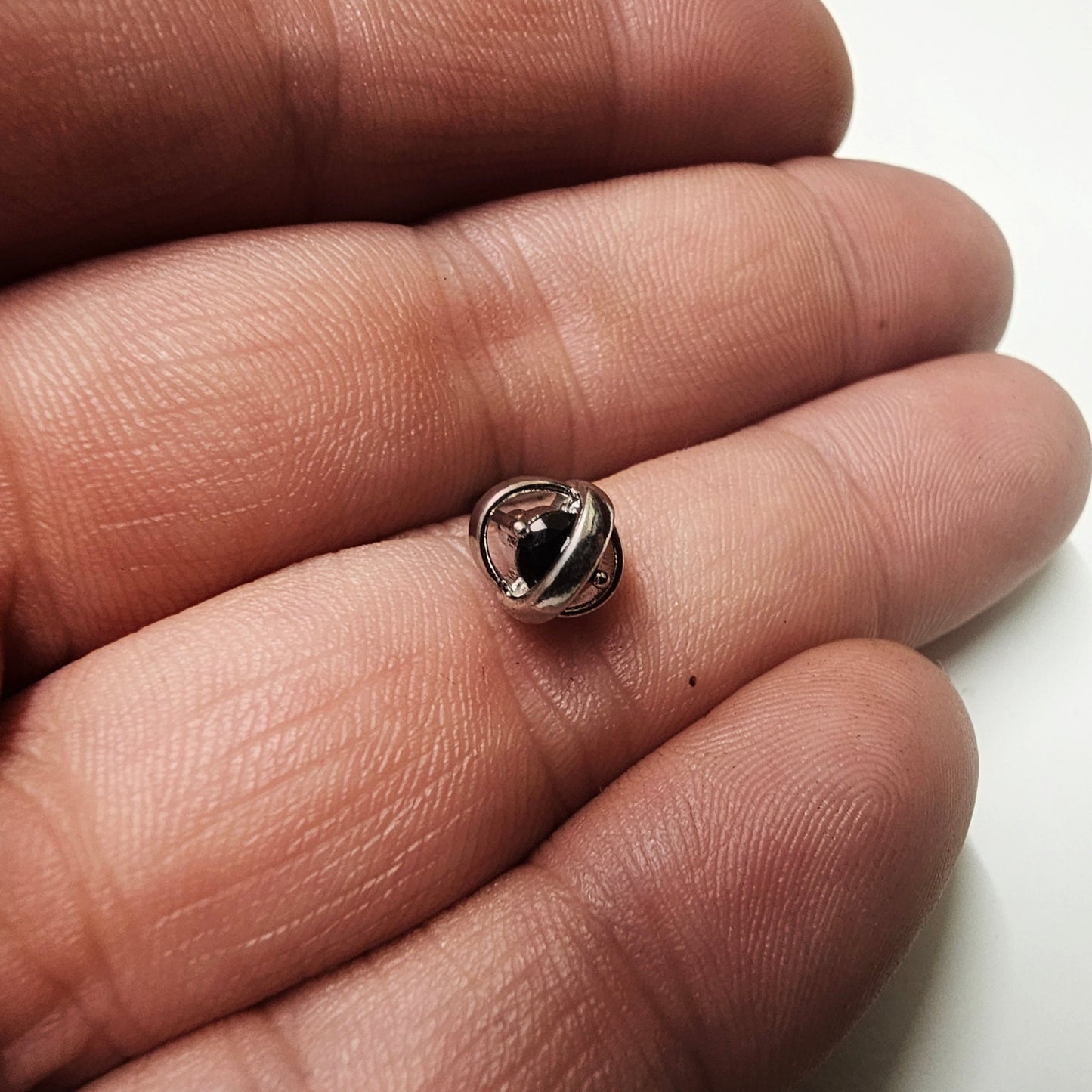 Black Zircon Stone L-Shape Nose Stud 20G