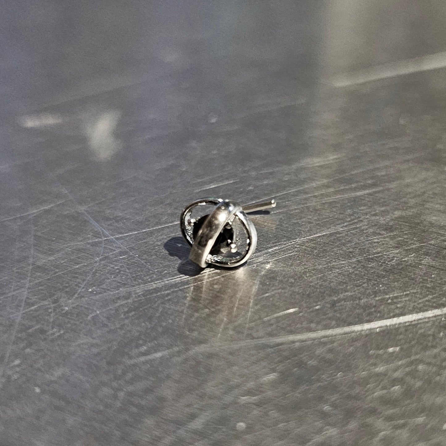 Black Zircon Stone L-Shape Nose Stud 20G