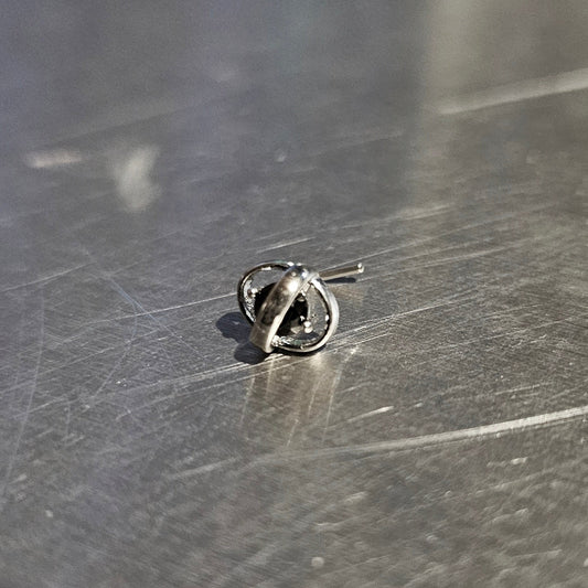 Black Zircon Stone L-Shape Nose Stud 20G
