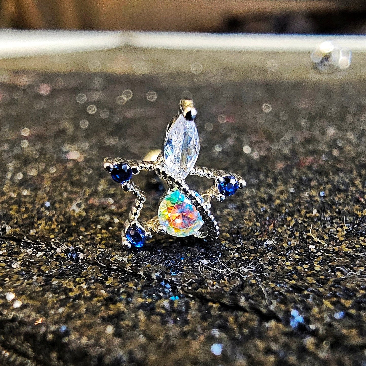Star Design Silver Ear Stud