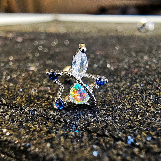 Star Design Silver Ear Stud