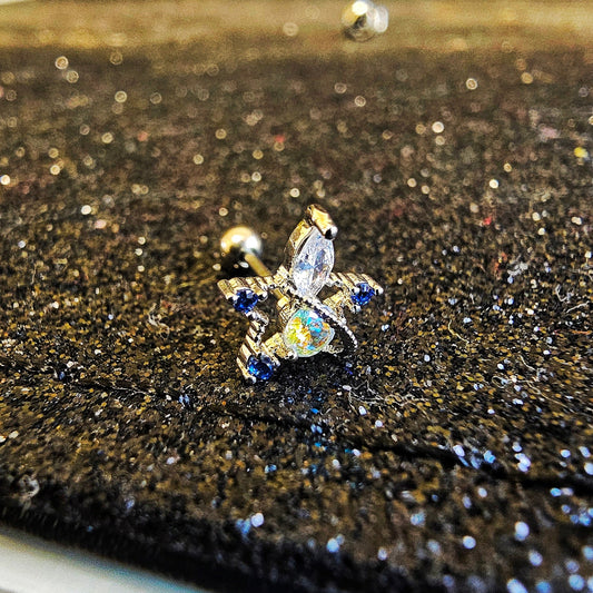 Star Design Silver Ear Stud
