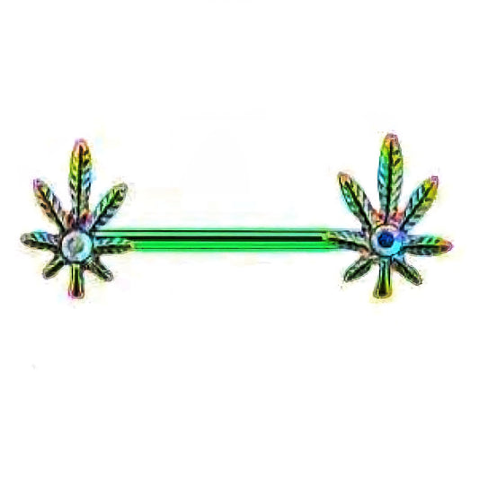 Cannabisblatt Regenbogengrüner Nippelriegel