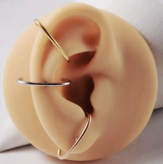 Arc Rod Stainless Steel Cartilage Orb Ear Stud 16G