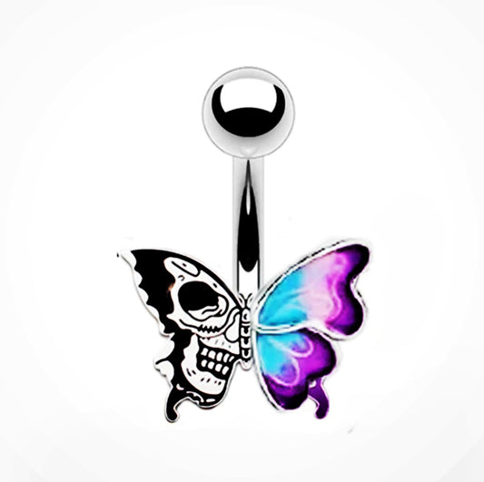 Death Butterfly Belly Bar 14G