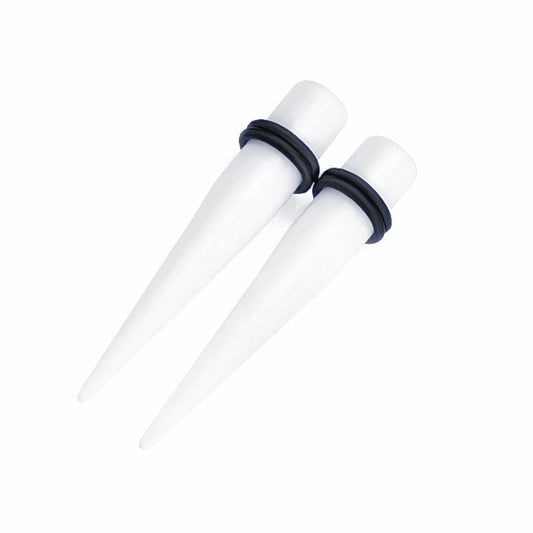 White Acrylic Ear Taper