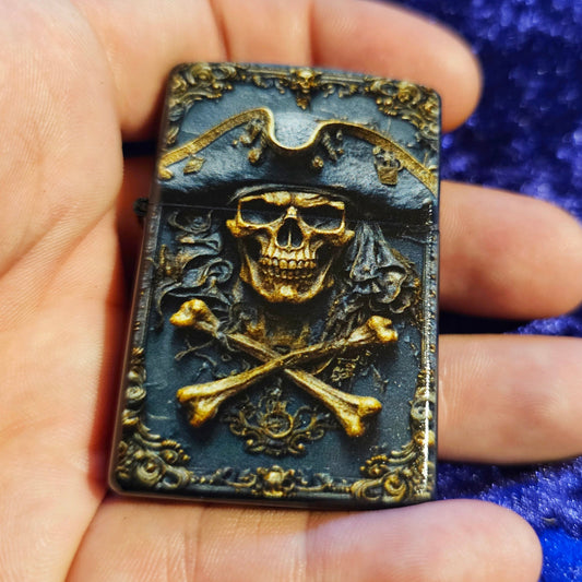 Pirate Skull & Crossbones Black Flip Lighter
