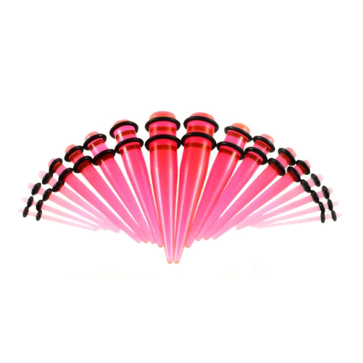 Pink Translucent Acrylic Ear Gauge Taper