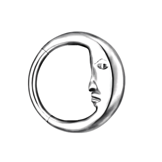 Moon Steel Clicker Ring 16G