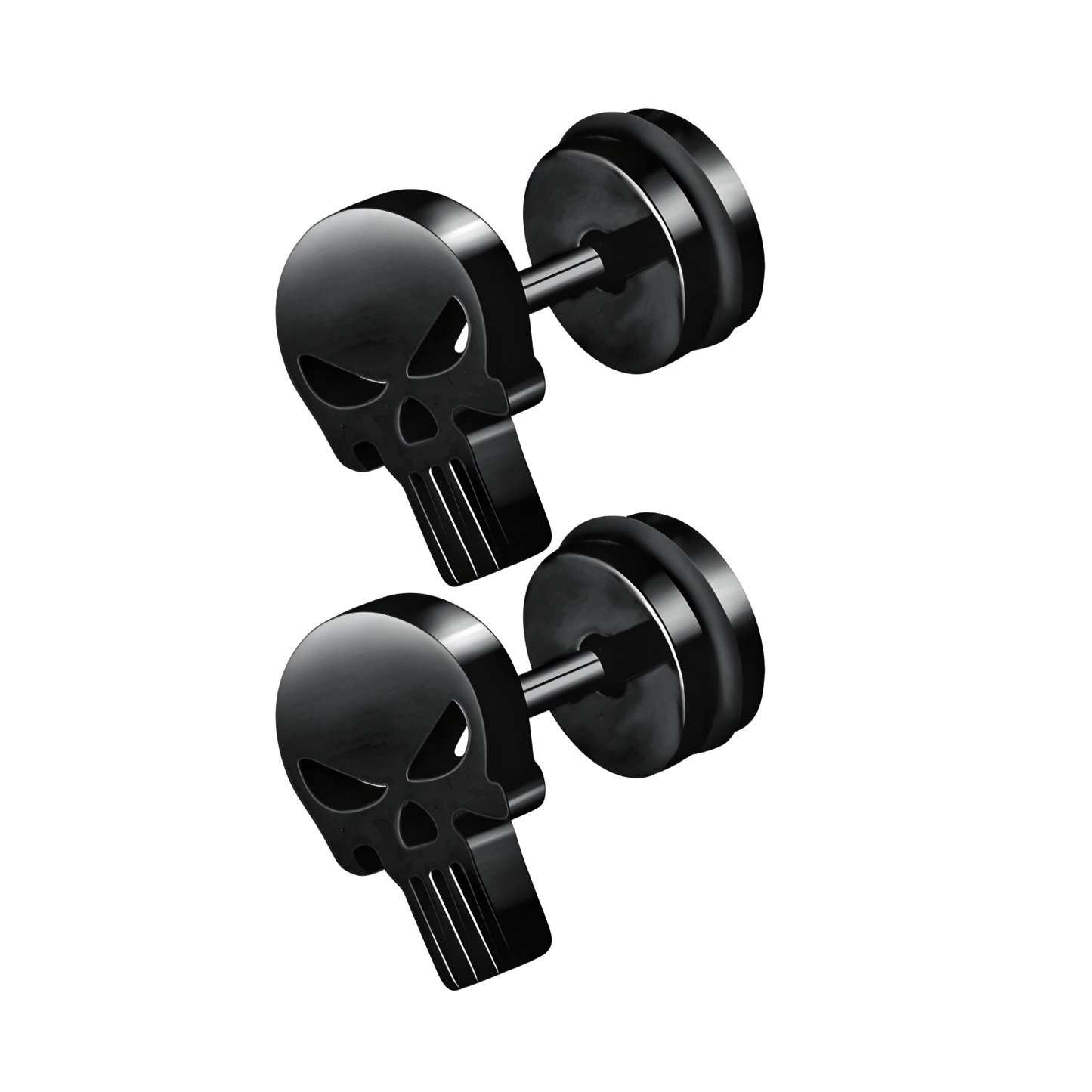 Punisher Skull Stainless Steel Ear Studs 16G