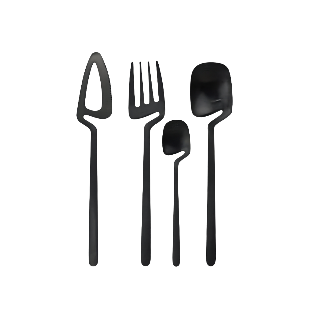 Quantum Dining Black 4pc Cutlery Set