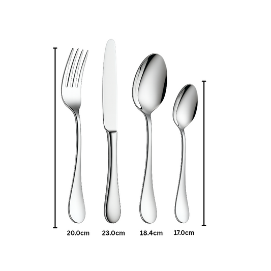 Silver 4pc Blank Stainless Steel Cutlery Set