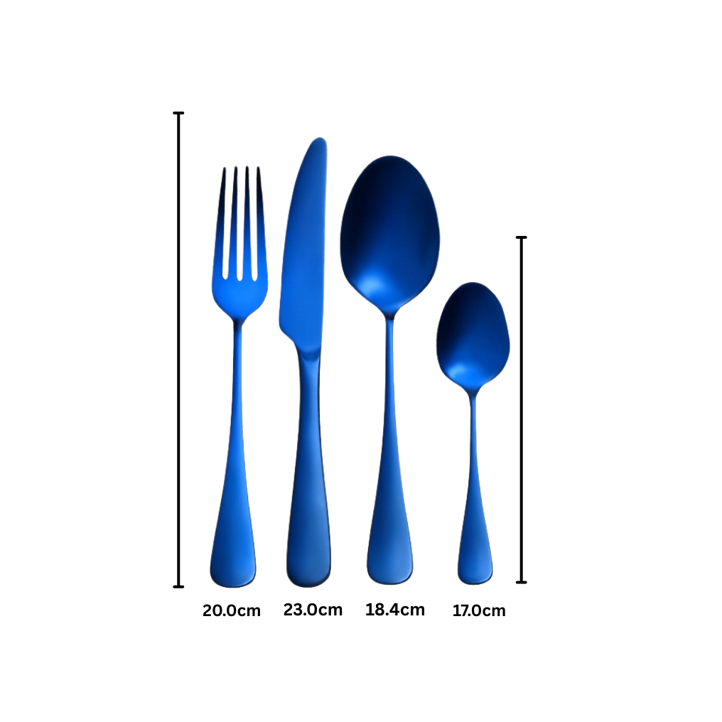 Deep Blue 4pc Stainless Steel Cutlery Set