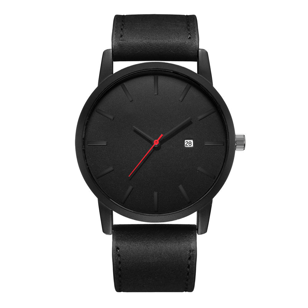 Simple Big Matte Belt Quartz Watch Calendar Men's Sports Watch