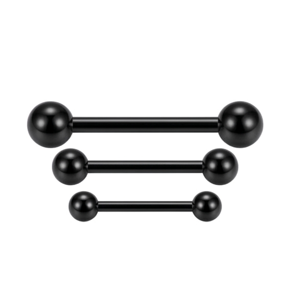Black Titanium Internally Threaded Barbell 14G
