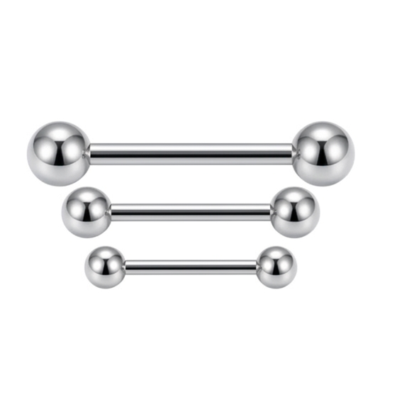 Silver Titanium Barbells 14G