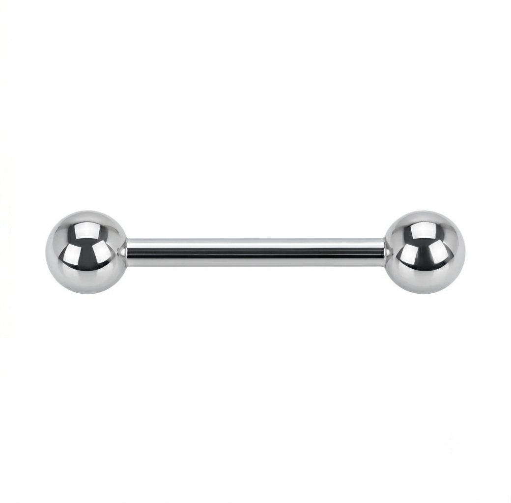 Silver Titanium Barbells 14G