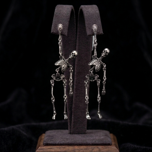 Skeleton Dangle Ear Stud Pair