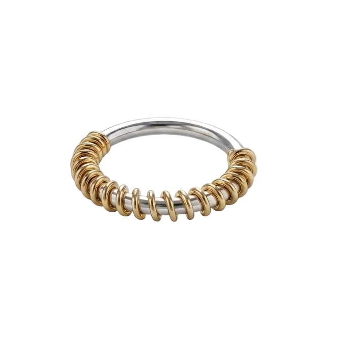 Silver Gold Spiral Ear Clicker Hoop