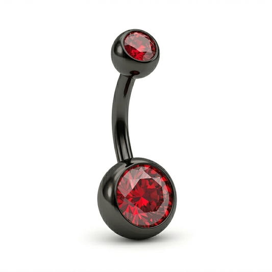 Red Gem Black Belly Bar 14G