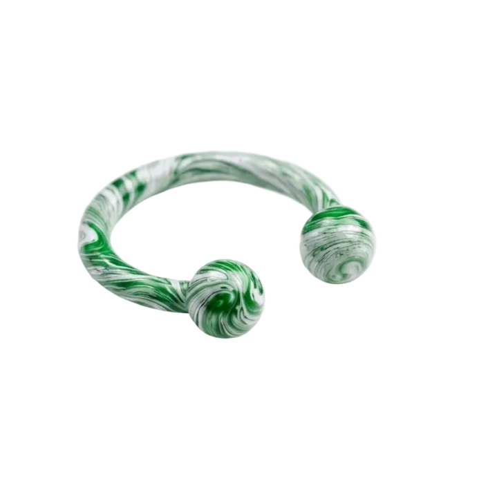 Green Effect Marble horseshoe Hoop