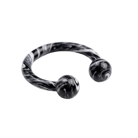 Black Effect Marble horseshoe Hoop