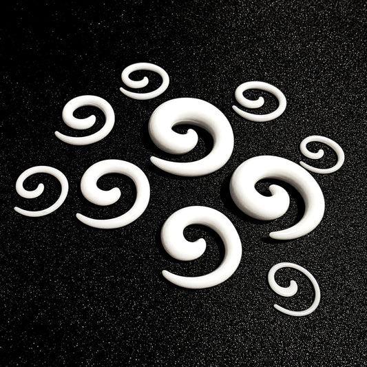 White Acrylic Curved Ear Taper