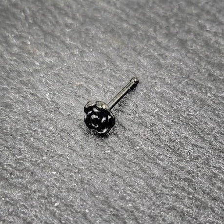 Black Rose Stainless Steel Nose Studs - Pretty Savage Jewellery