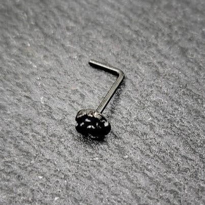 Black Rose Stainless Steel Nose Studs - Pretty Savage Jewellery