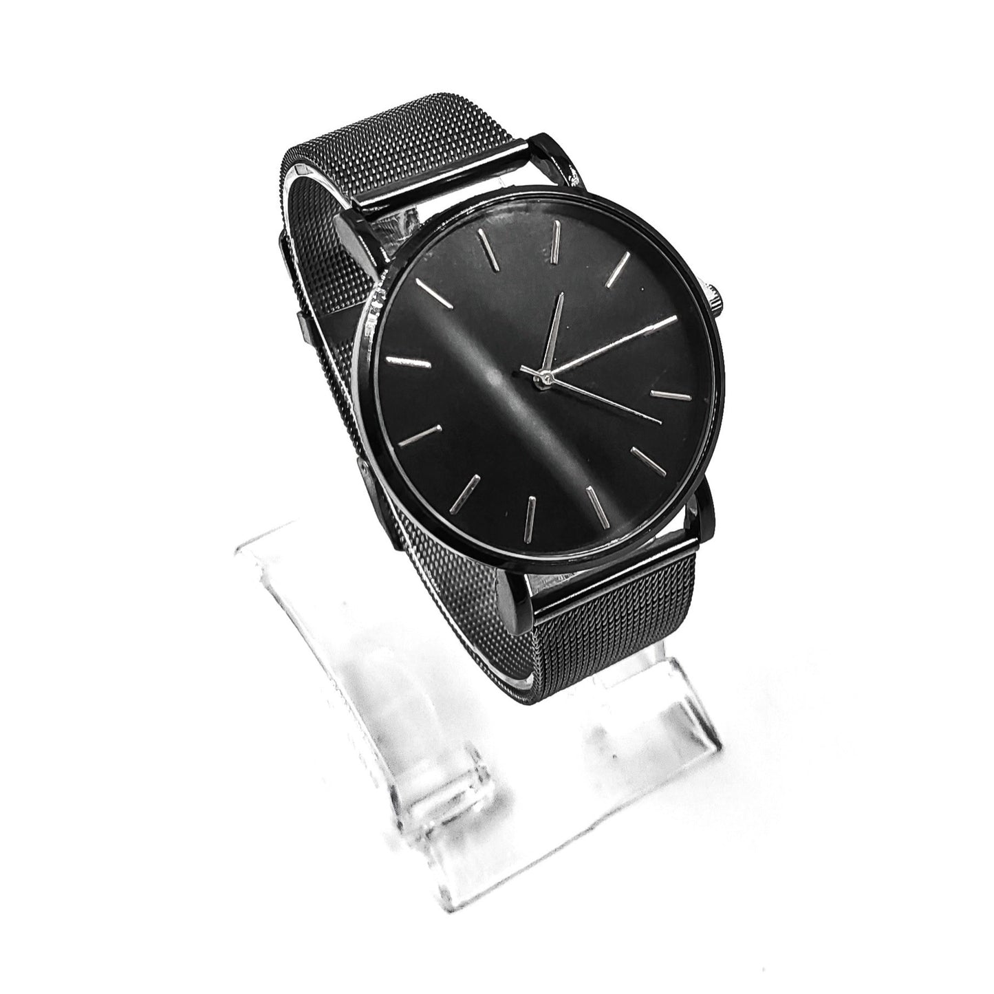 Classic Stainless Steel Black Men's Wrist Watch