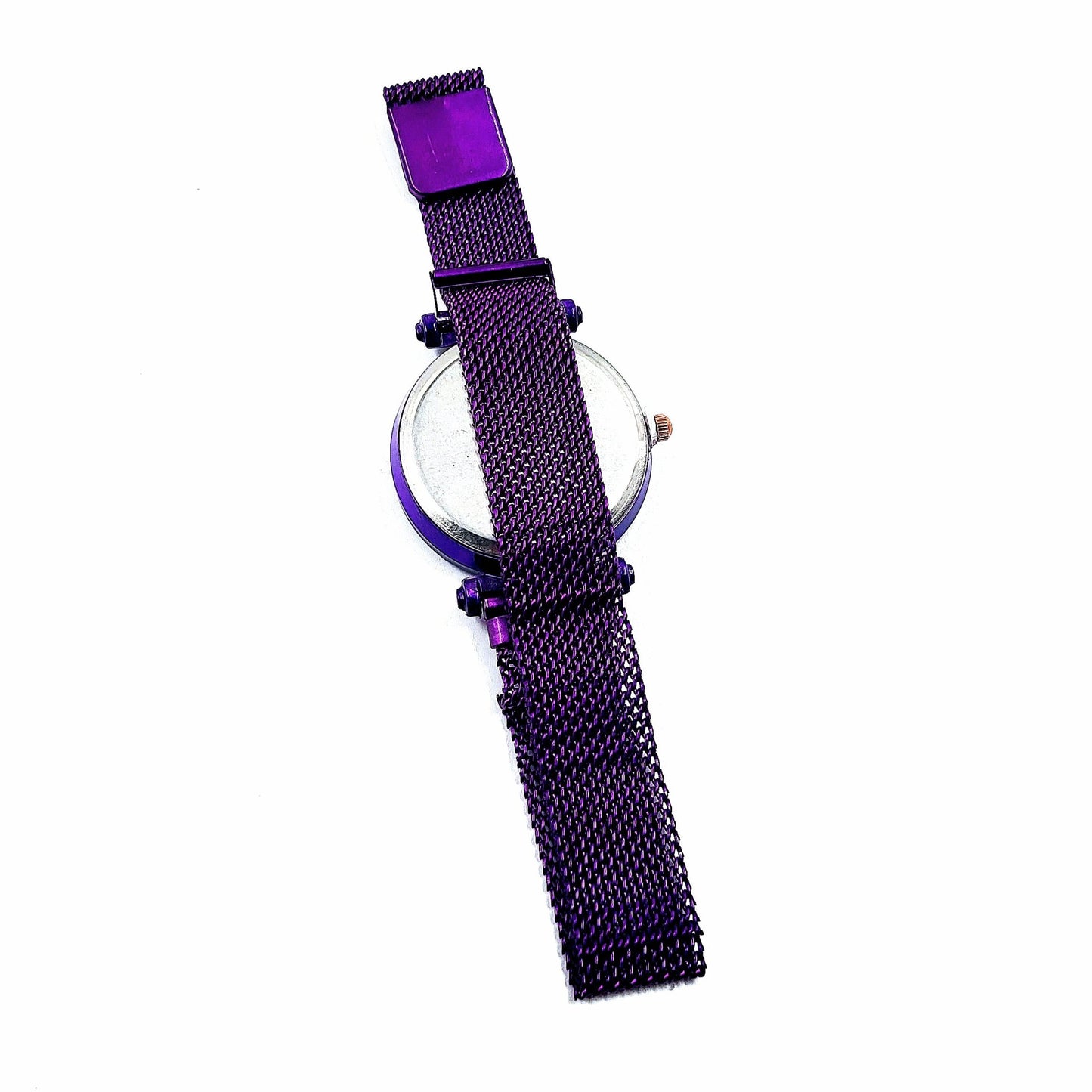 Deep Purple Galaxy-Armbanduhr mit magnetischer Metallkettenarmband-Armbanduhr