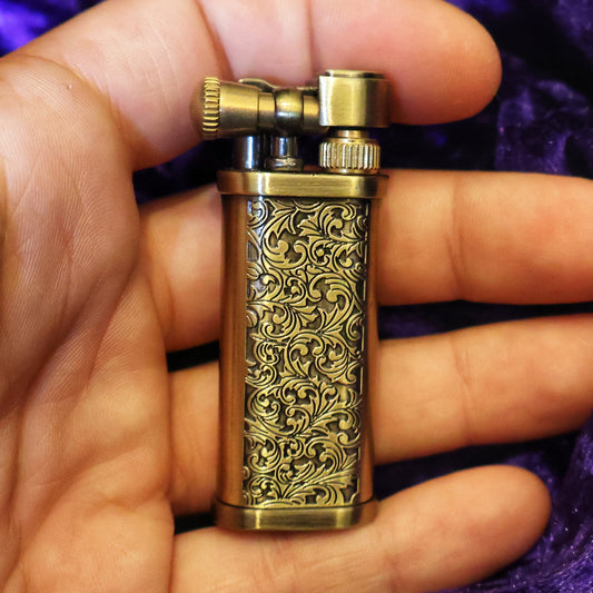 Nostalgic Vintage Brass Floral Design German Pipe Lighter